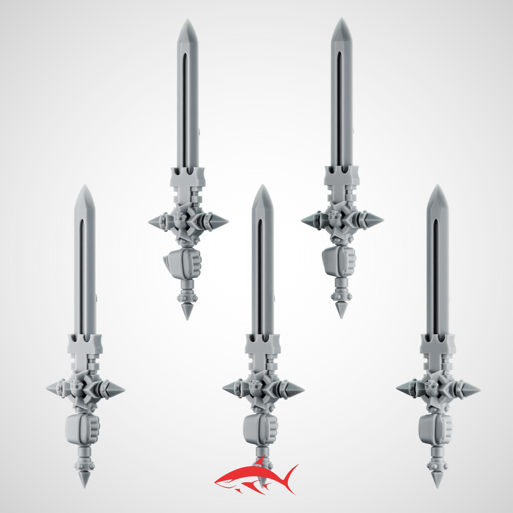 Sword SET 3 Black Crusader Greytide - Left - resin bit - Sharkass
