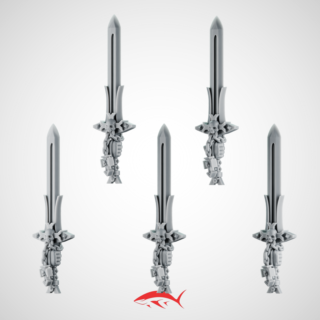 Sword SET 4 Black Crusader Greytide - Left - resin bit - Sharkass