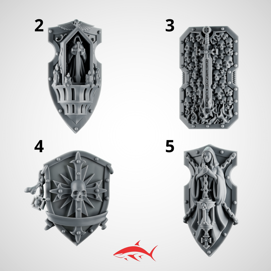 Black Crusader Shield Greytide - Left 2 - resin bit - Sharkass