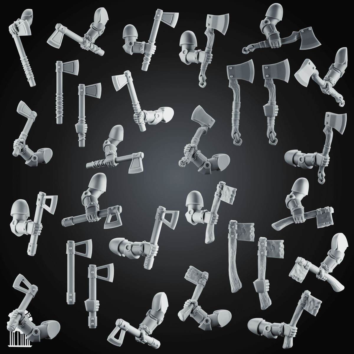 Bundle Grimdark Tomahawk Kit – Heroic 32mm Scale - resin bit - Sharkass