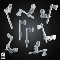 SET2 Grimdark Tomahawk Kit + 6 Dynamic Arms – Heroic 32mm Scale - resin bit - Sharkass