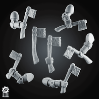 SET4 Grimdark Tomahawk Kit + 5 Dynamic Arms – Heroic 32mm Scale - resin bit - Sharkass