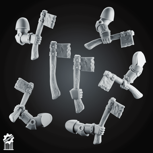 SET4 Grimdark Tomahawk Kit + 5 Dynamic Arms – Heroic 32mm Scale [Supported]