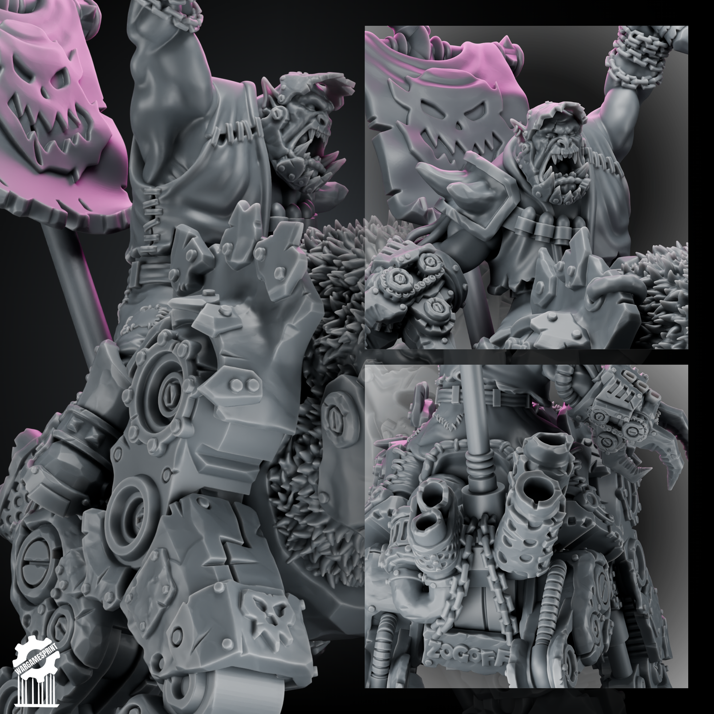 ZOGGY on MAWZ – Greenskin Warlord on Mechanical Mount [Supported] – 32mm