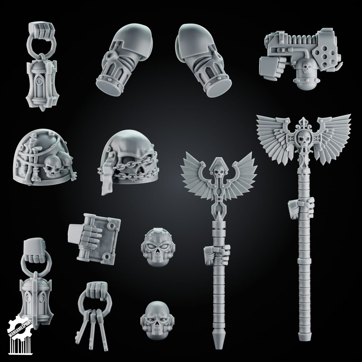 Zealot Preacher Conversion Kit – Heroic 32mm Scale – Grimdark Accessories - resin bit - Sharkass
