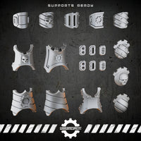 Bionic Legions Armour Plating Kit – 19 knee, leg & arm plates + connectors – render 1 STL