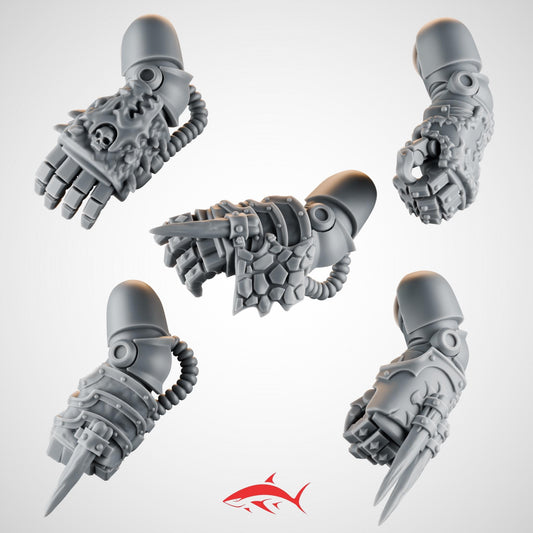 Set 1 – 5 Emberforge Power Fists for Fire Lizard – Spiked Talons, Dragon-Scale Bracers & Cable-Linked Vents