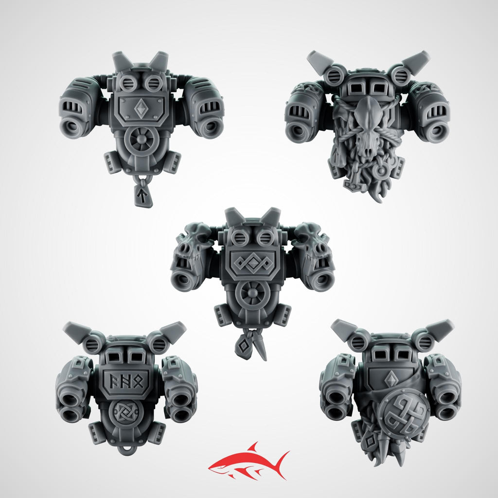 Backpack SET1 Primal Hound Greytide - 32mm scale resin bit - Sharkass