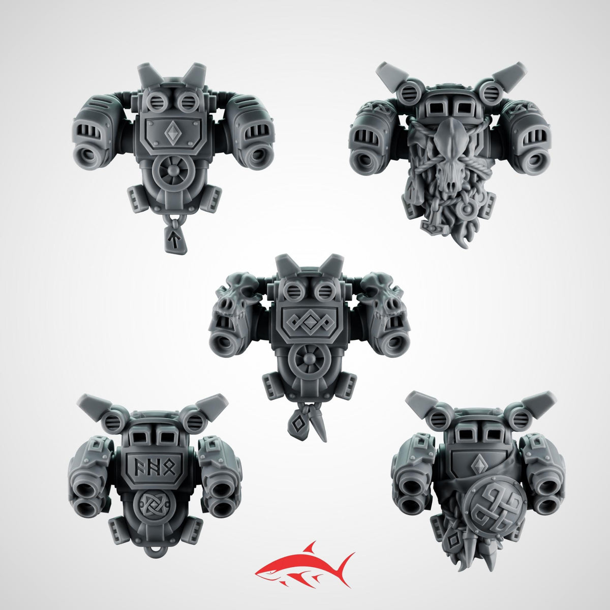 Backpack SET1 Primal Hound Greytide - 32mm scale resin bit - Sharkass