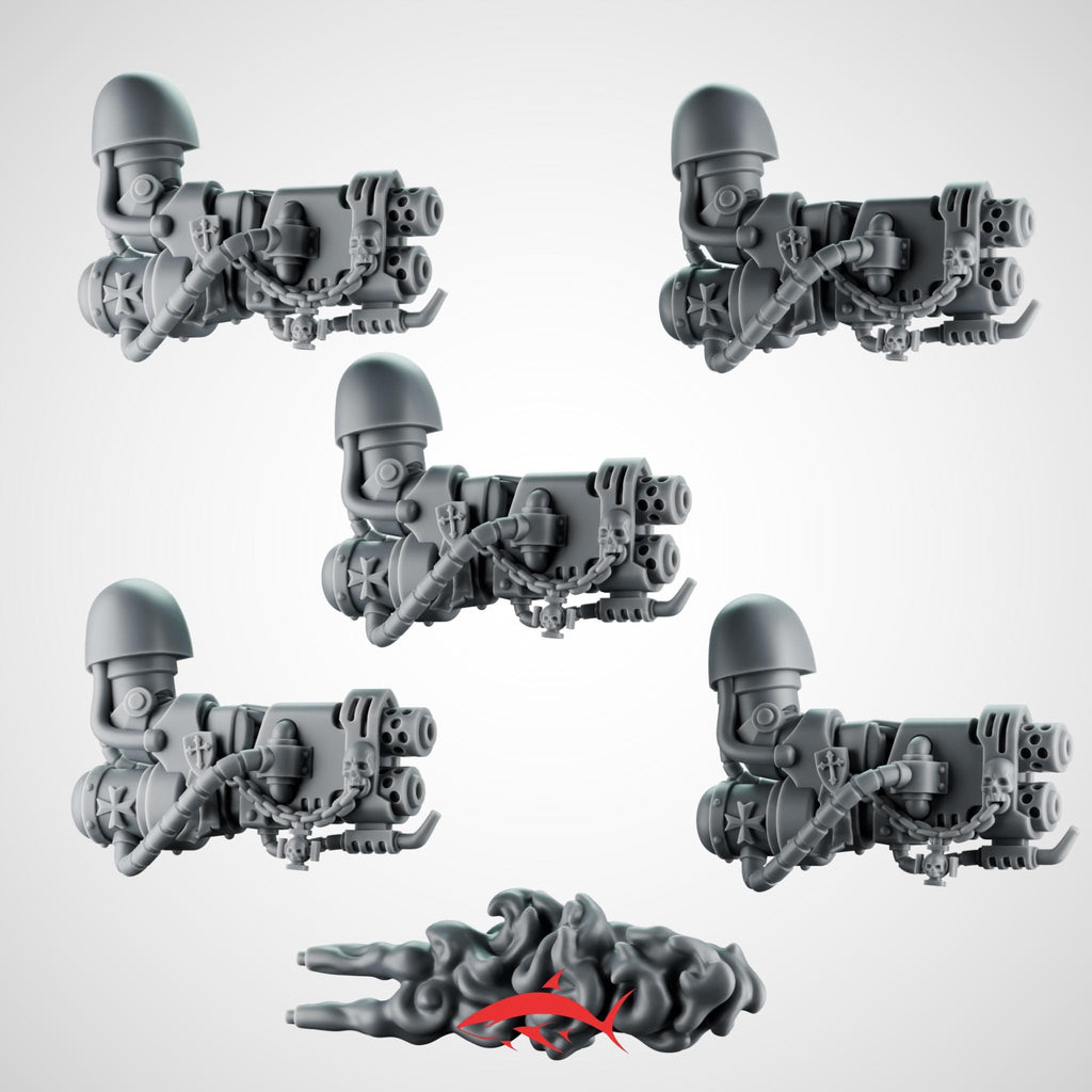 Heavy Flamer for Heavy Guard Eternal Crusader - Left - 32mm scale resin bit - Sharkass