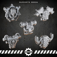 Bionic Legions Armoured Backpacks Set 1 – 5 industrial power packs – render 1 STL