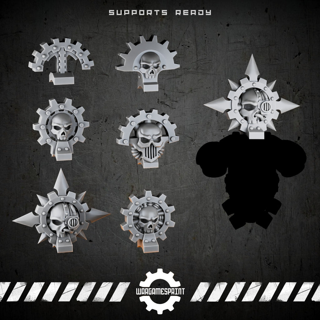 Bionic Legions Backpack Toppers & Decorations – 6 cybernetic backpack bits – render 1 STL