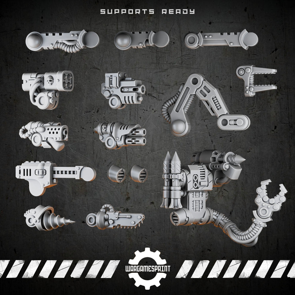 Bionic Legions Servo-Arm Backpack Module – modular weapon platform – render 1 STL