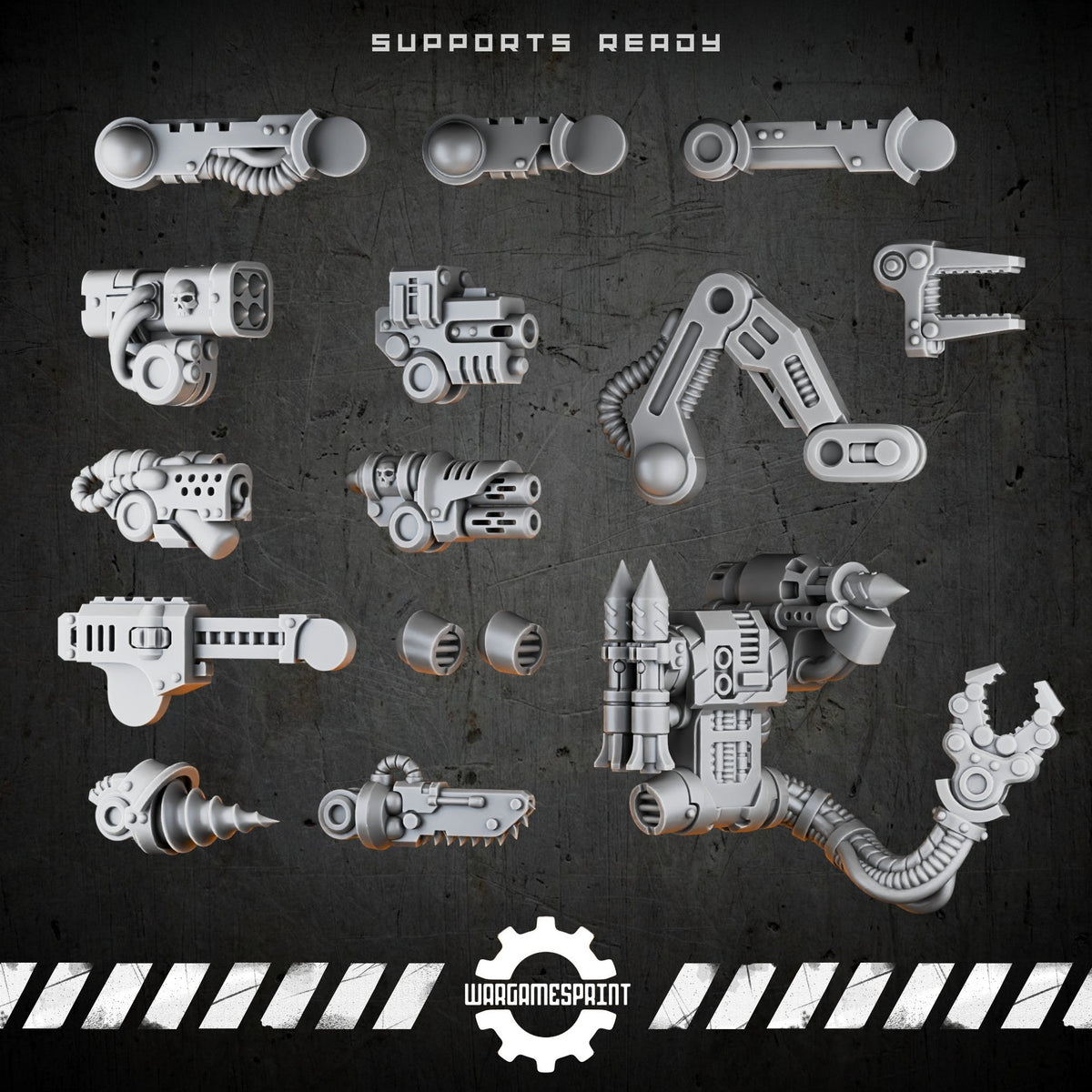 Bionic Legions Servo-Arm Backpack Module – modular weapon platform – render 1 STL