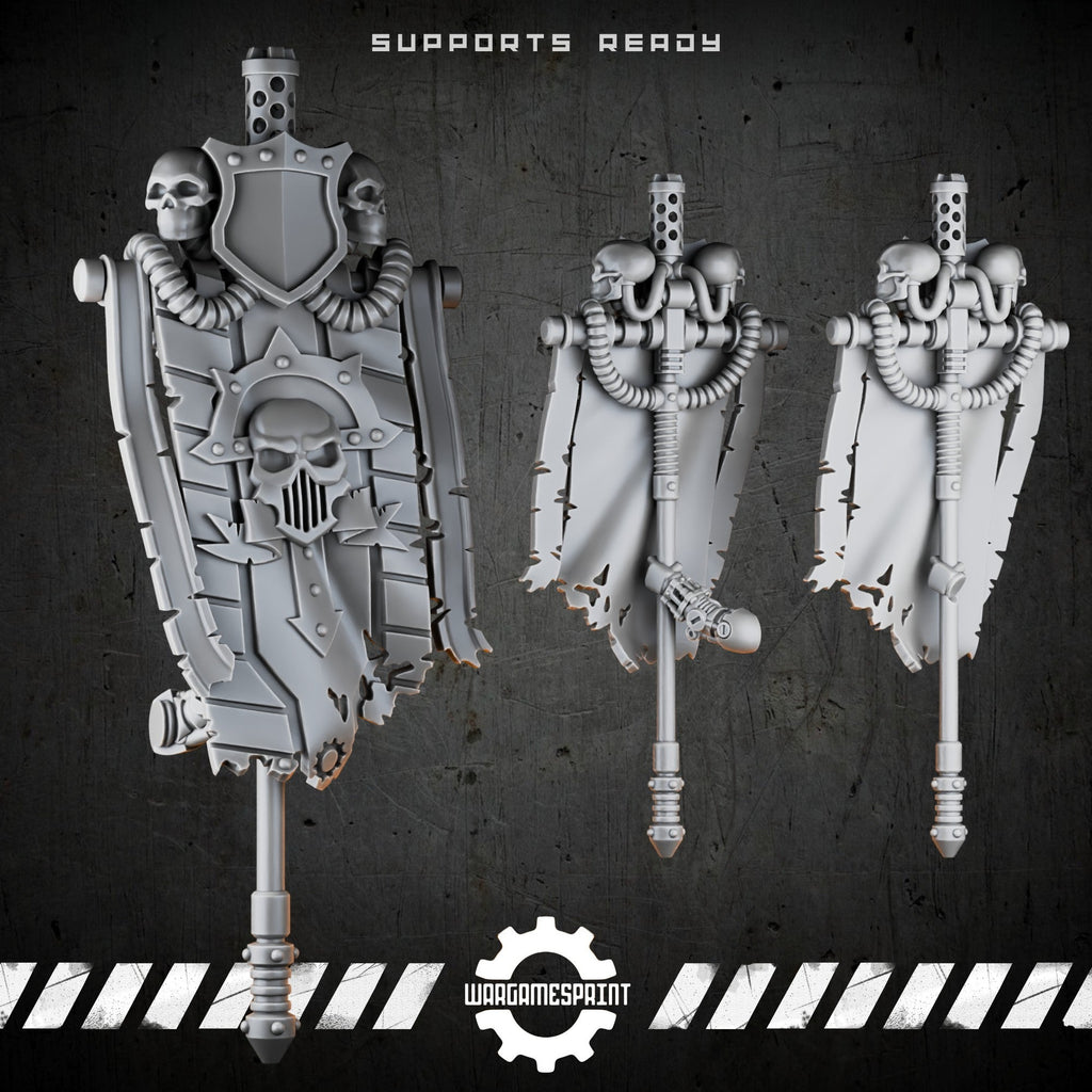 Bionic Legions Great Banner – standard-bearer banner + arm – render 1 STL