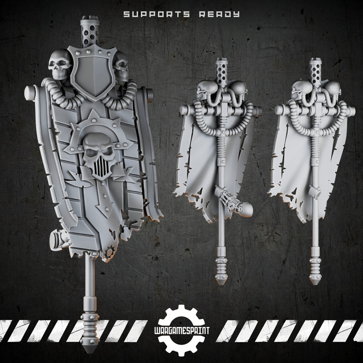 Bionic Legions Great Banner – standard-bearer banner + arm – render 1 STL