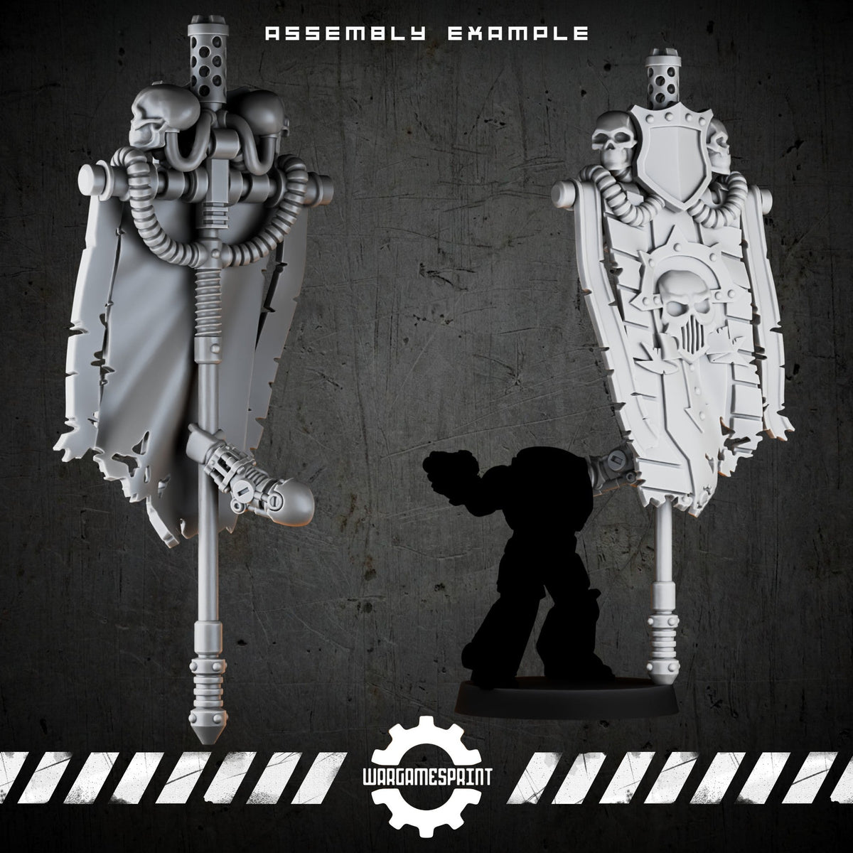 Bionic Legions Great Banner – standard-bearer banner + arm – render 2 STL