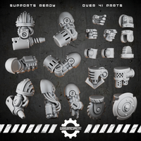 Bionic Legions Modular Arm & Hand System – 41 parts, 7 weapon modules – render 1 STL