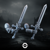 Black Crusader Sword Arms Bundle STL render 2