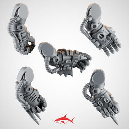 Set 1 – 5 Emberforge Power Fists for Fire Lizard – Spiked Talons, Dragon-Scale Bracers & Cable-Linked Vents