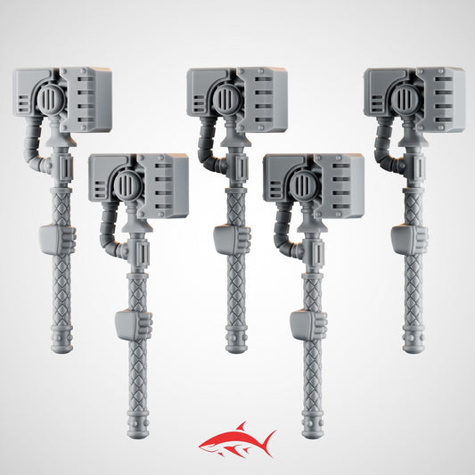 Set 1 – 5 Emberforge Terminator Power Hammers for Fire Lizard – Cable-Fed, Vented Block Heads & Braided Grips