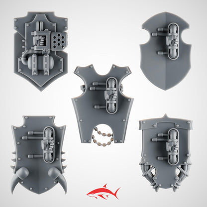 Set 6 – 5 Shields for Terminator Fire Lizard – Ember Forge - Mixed Pack Set 1 to 5