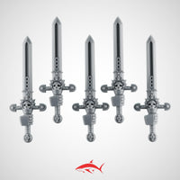 Set 6 - 5 Black Crusader without Chain Swords – Knightly Power Blades - Left - resin bit - Sharkass