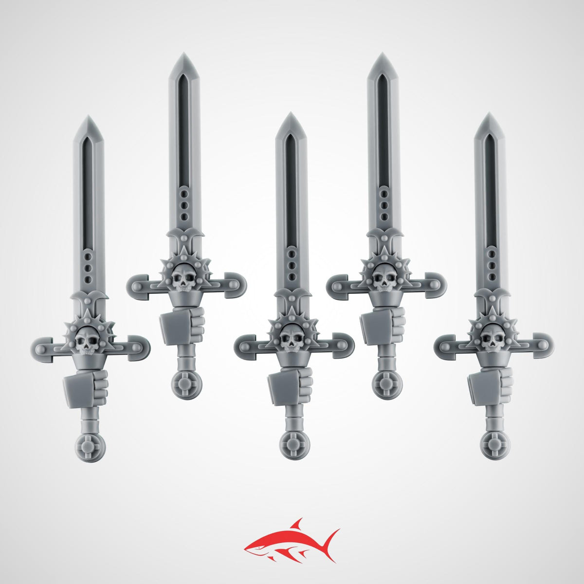 Set 6 - 5 Black Crusader without Chain Swords – Knightly Power Blades - Left - resin bit - Sharkass