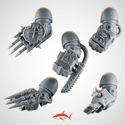 Set 2 – 5 Emberforge Terminator Big Fist for Fire Lizard – Talon Gauntlets & Chainblade Fists