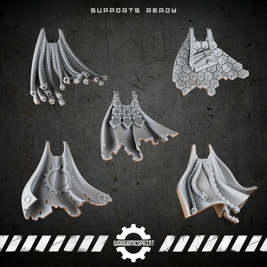 Bionic Legions Cloaks & Mantles – 5 cybernetic cloaks – render 1 STL