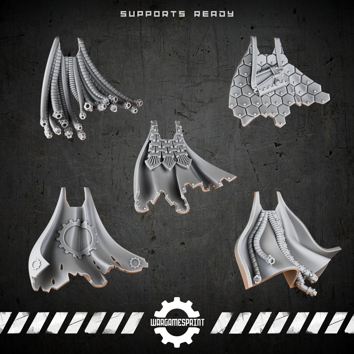 Bionic Legions Cloaks & Mantles – 5 cybernetic cloaks – render 1 STL