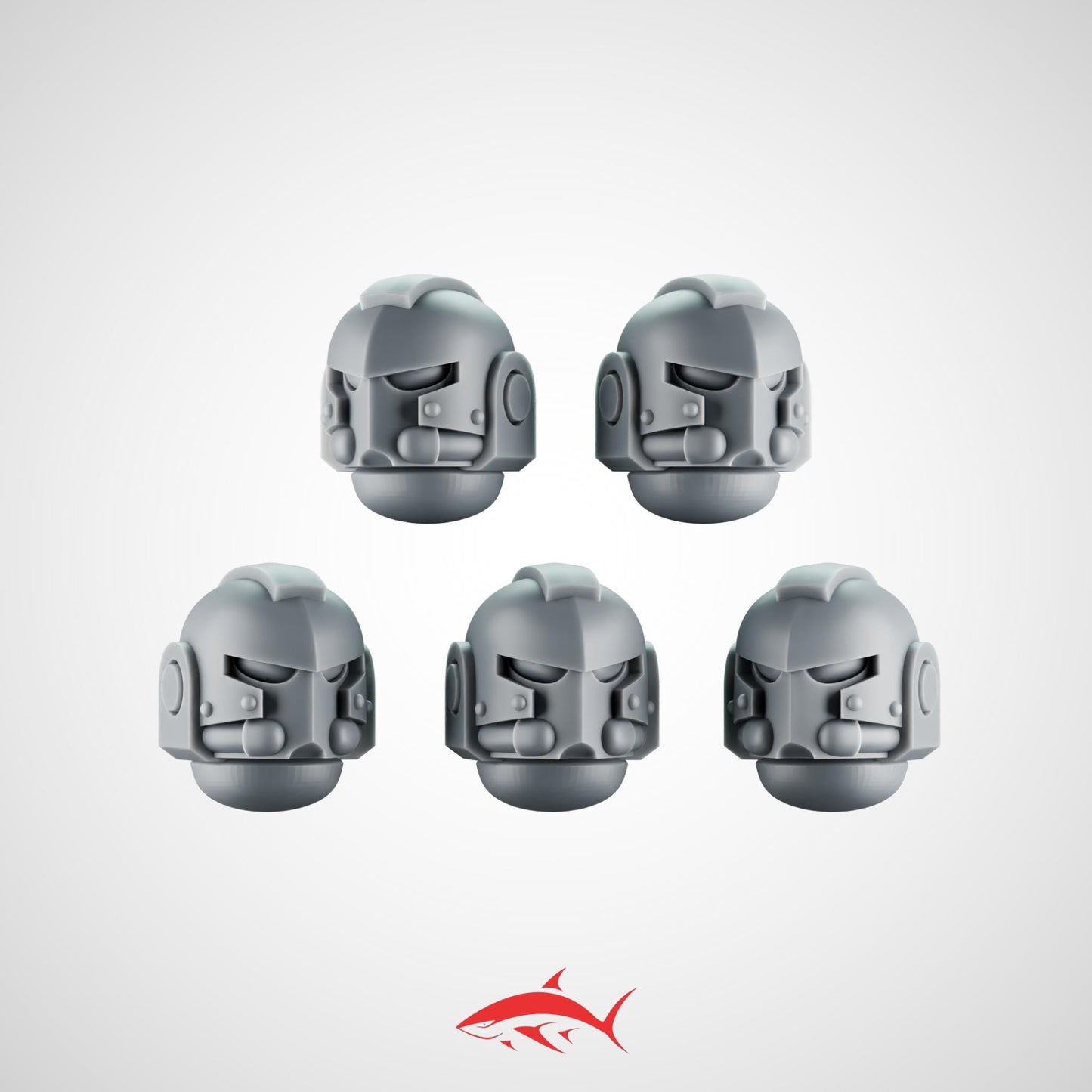 5 Armored Heads – Warrior Helmets with Mechanical Details – Ultra HD 14K Resin