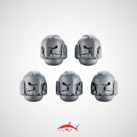 5 Armored Heads – Warrior Helmets with Mechanical Details – Ultra HD 14K Resin