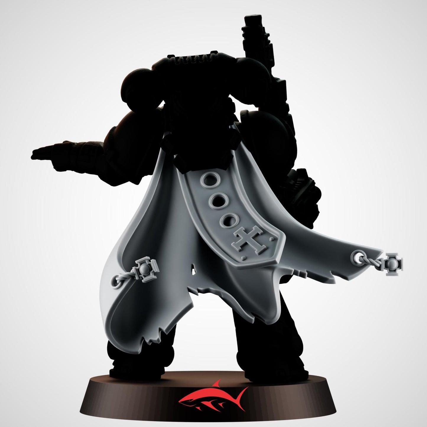 SET 1- Black Crusader Cloak With Cross And Chains - Bits Ultra HD 14K