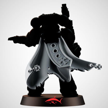 SET 1- Black Crusader Cloak With Cross And Chains - Bits Ultra HD 14K