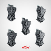 Shield Set 1 Pose for Heavy Guard Eternal Crusader - Left - 32mm scale resin bit - Sharkass