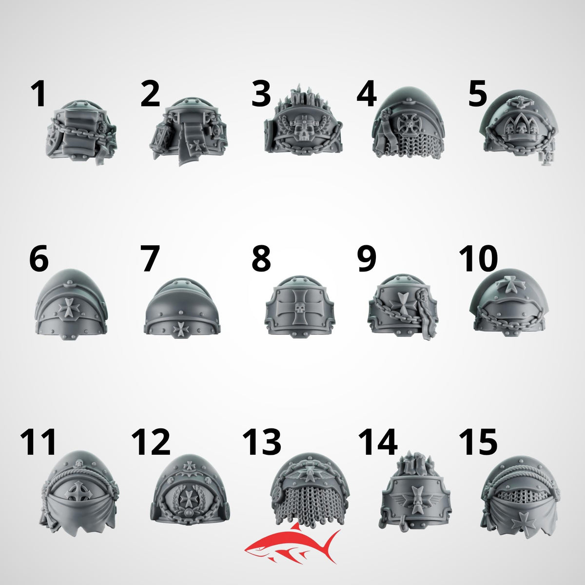 Bundle Pads Heavy Guard Eternal Crusader - One of each - 32mm scale resin bit - Sharkass