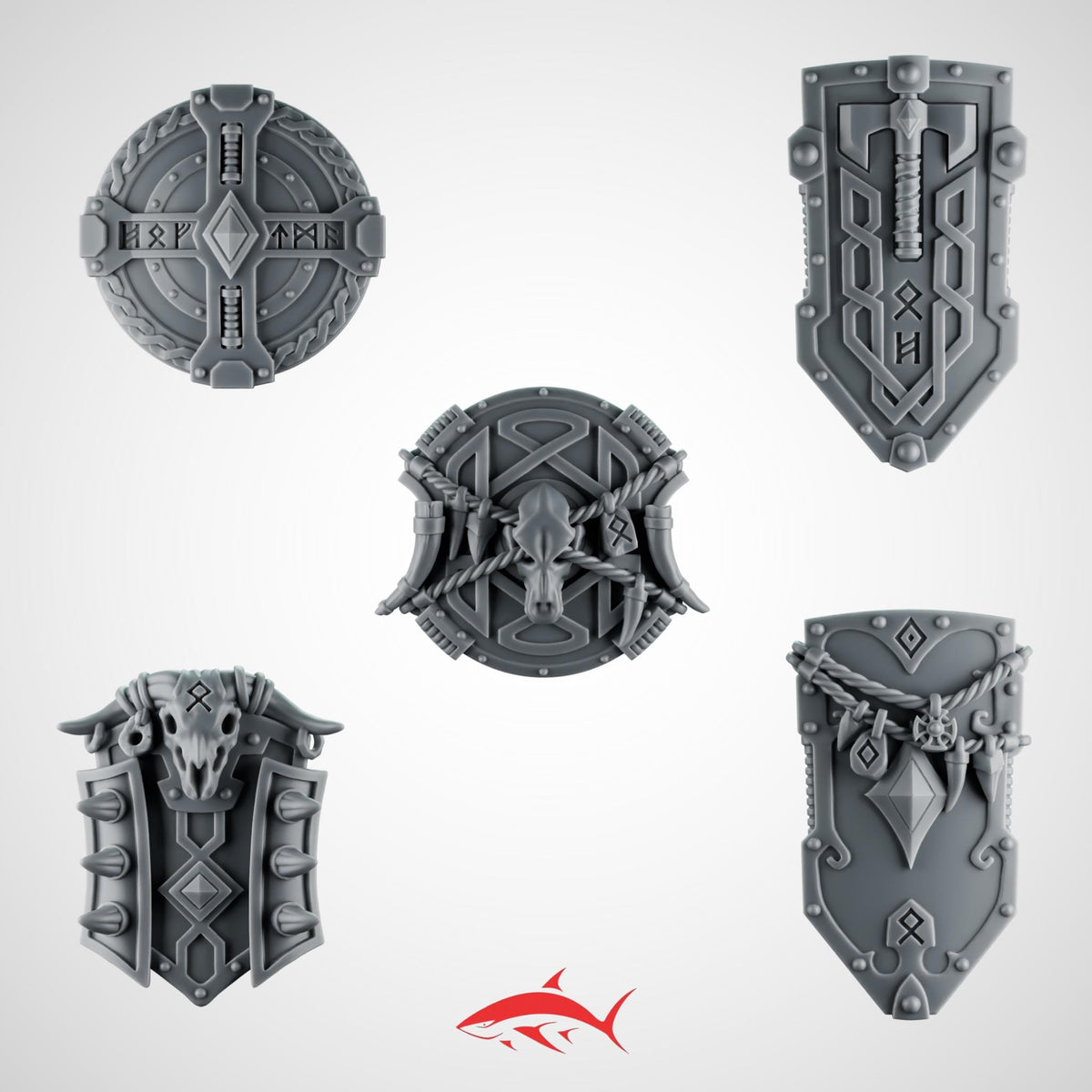 Shields Primal Hound Greytide - Left - 32mm scale resin bit - Sharkass