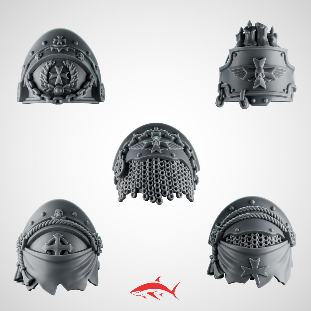 Pads Set 1 Heavy Guard Eternal Crusader Greytide - 32mm scale resin bit - Sharkass