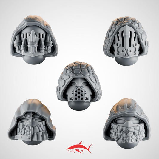 Set 3 – 5 Emberforge Heads for Fire Lizard – Horned Helms, Dragon-Skull Masks & Lava-Scale Visors