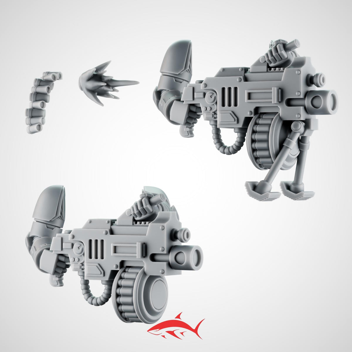 2 Heavy Rapid-Fire Guns – Barrel Infantry Support Weapons Bits Ultra HD 14K - resin bit - Sharkass