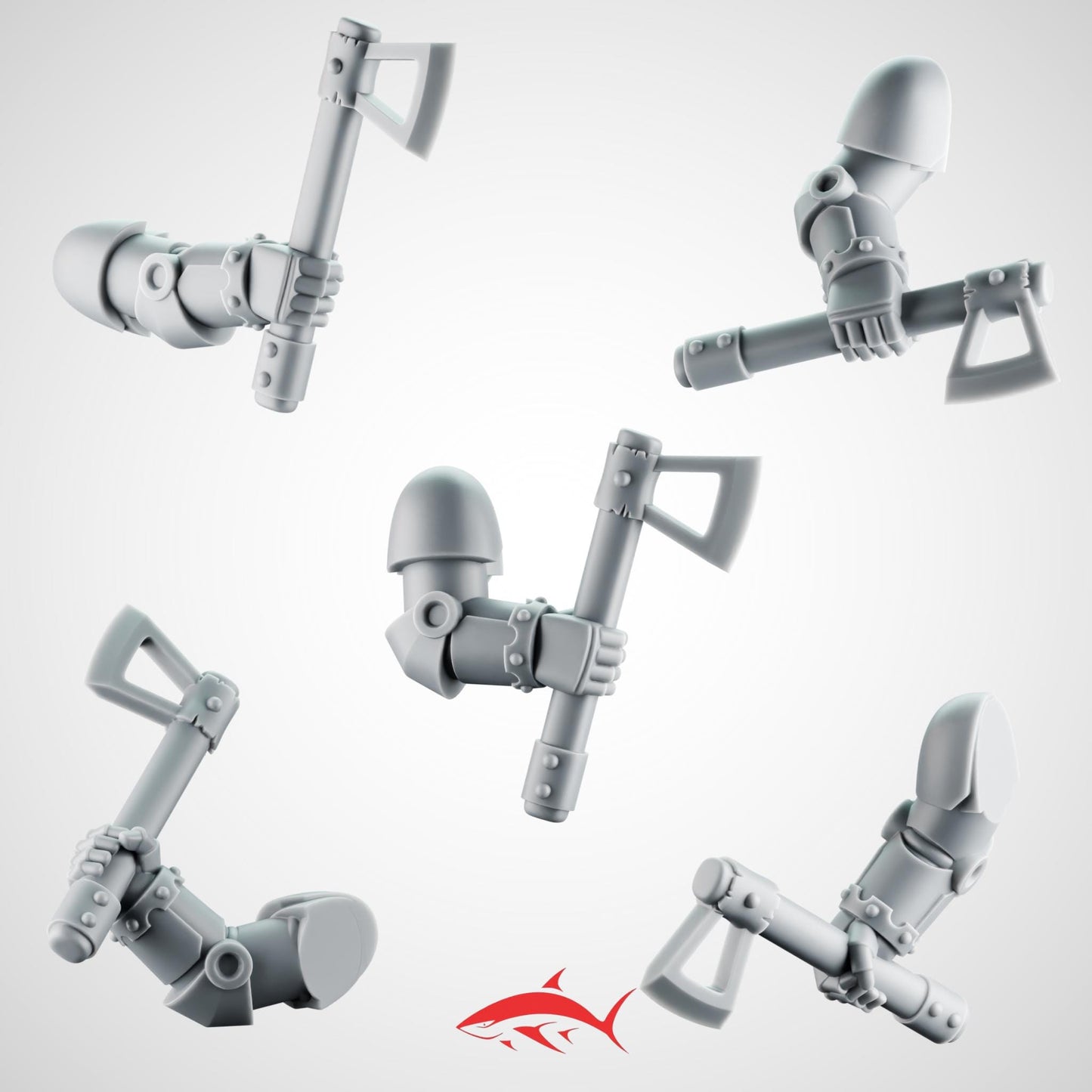 SET3 - 5 Tomahawk With Arms–  Battle Axes Generic Melee Weapons Bits Ultra HD 14K