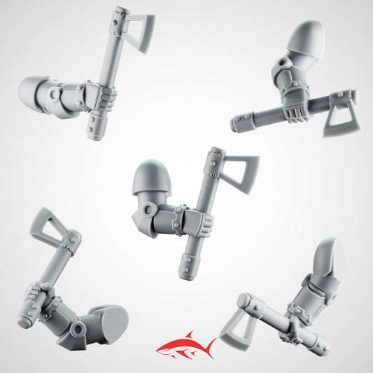 SET3 - 5 Tomahawk With Arms–  Battle Axes Generic Melee Weapons Bits Ultra HD 14K