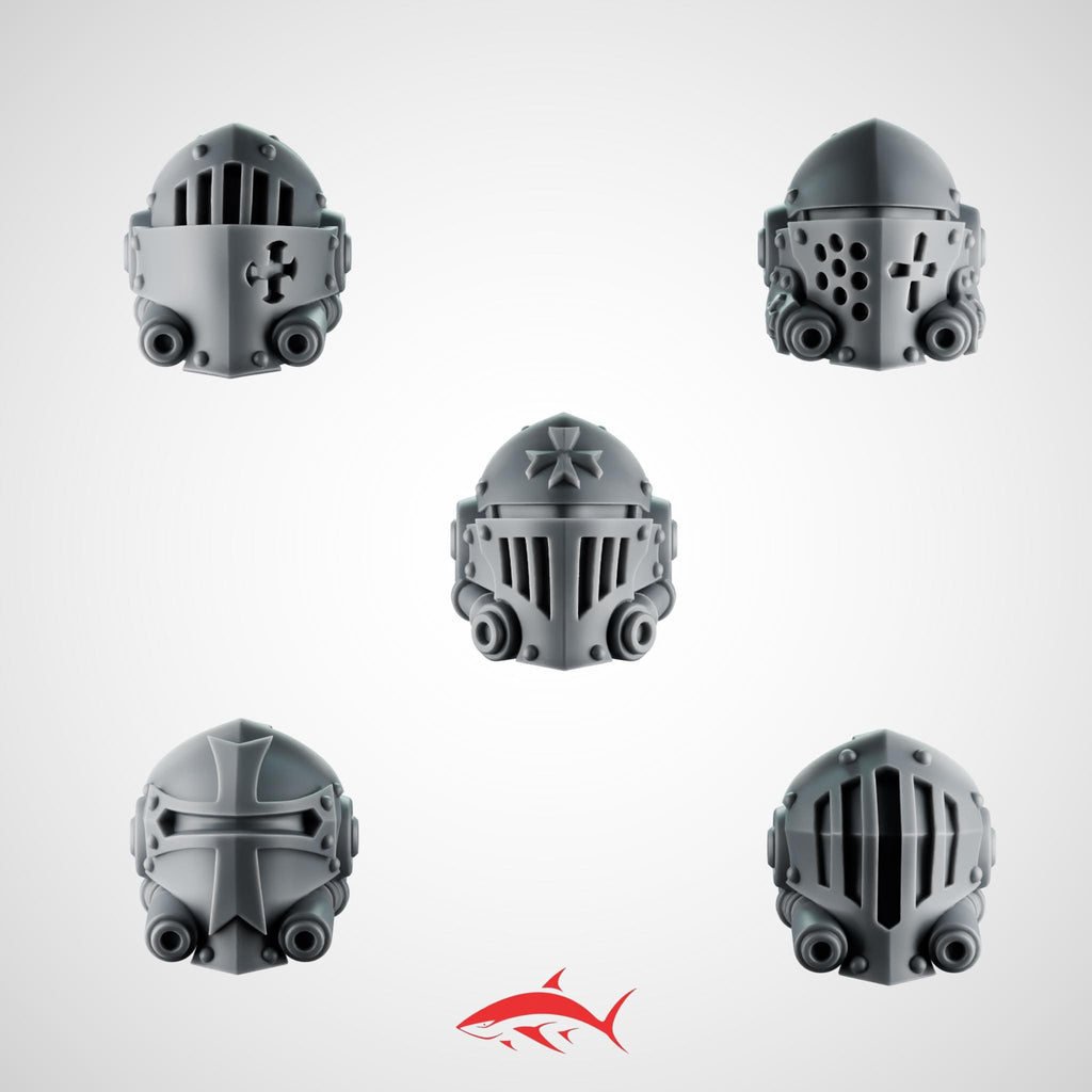 Head Set 2 Termi Eternal Crusader Greytide - 32mm scale resin bit - Sharkass