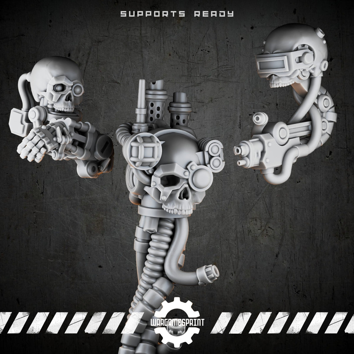 Bionic Legions Cyber-Skull Flying Drones – render 2 STL