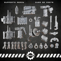 Bionic Legions Industrial Greebles Pack – 30 tech bits, tools & backpack modules – render 1 STL
