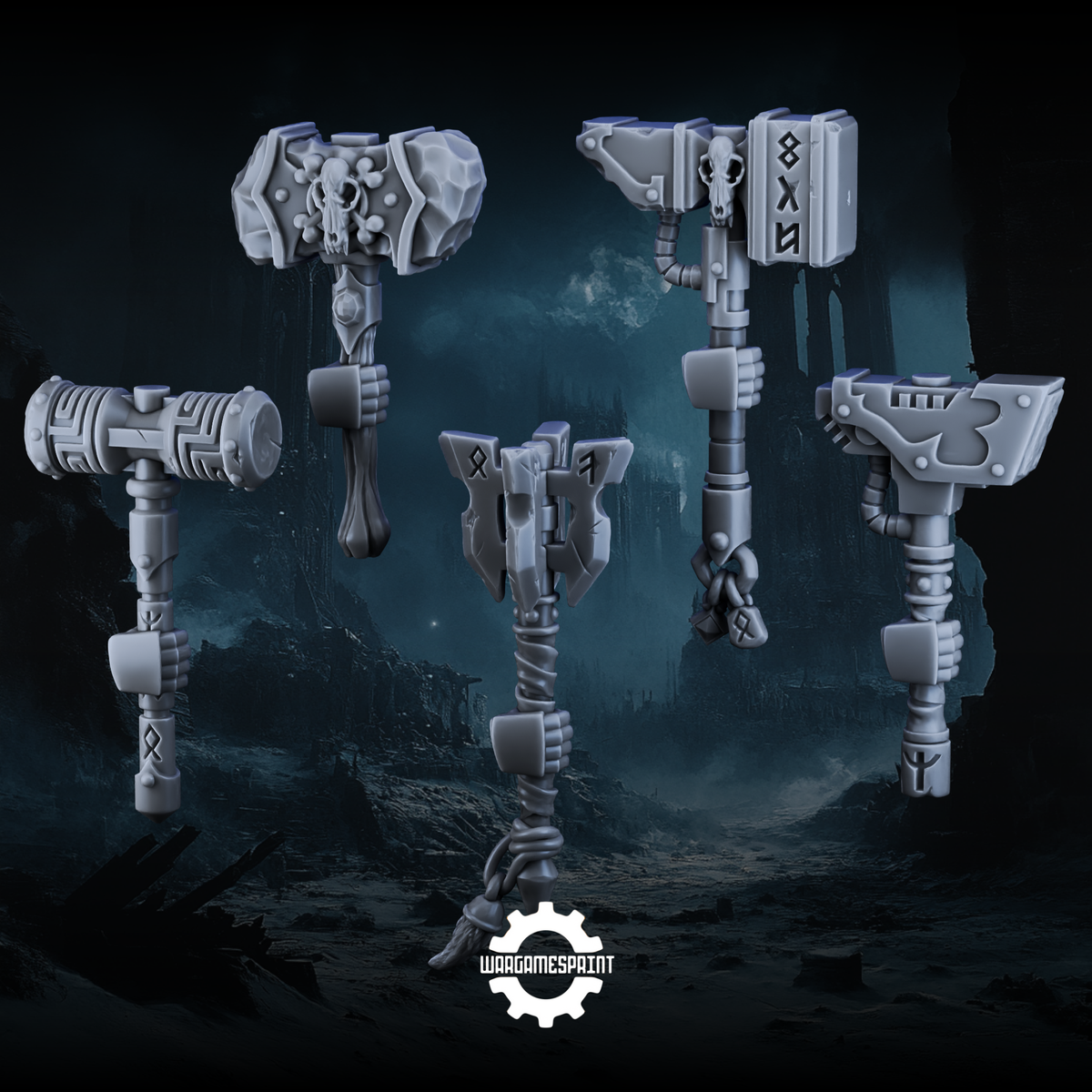 Space Viking War Hammers Set 1 STL
