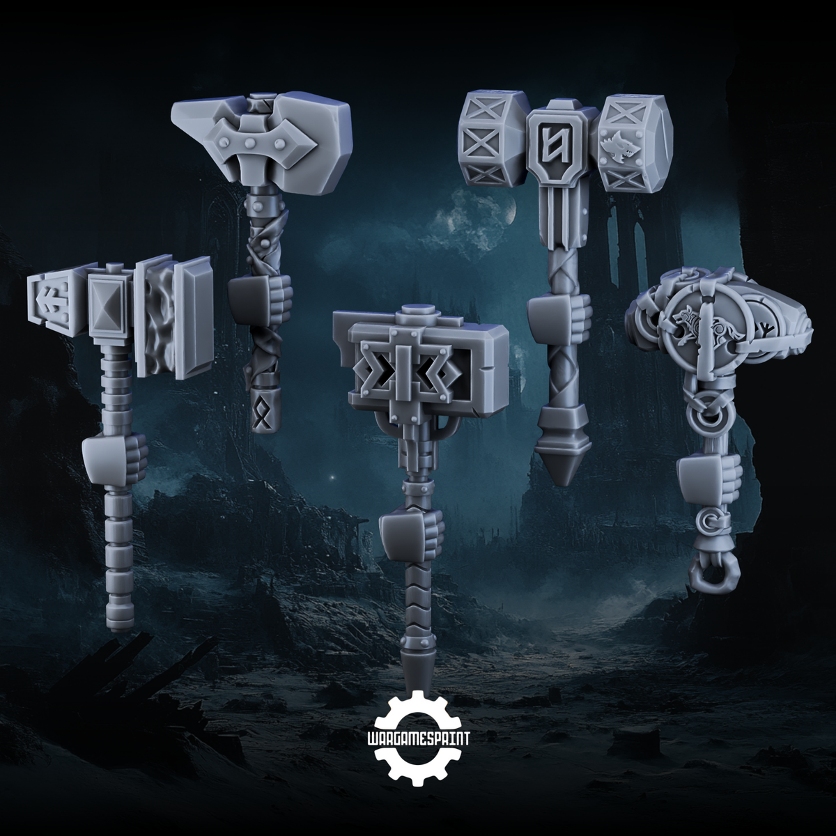 Space Viking War Hammers Set 2 STL