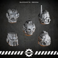 Bionic Legions Bare Heads Set 1 – 5 cybernetic heads – render 1 STL