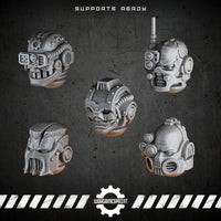Bionic Legions Bare Heads Set 1 – 5 cybernetic heads – render 2 STL